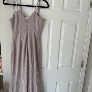 Chic Mauve Spaghetti Strap Maxi Dress